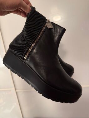 Luxurious ankle boots from Canadian designer Ron White.